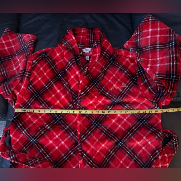 NWOT PINK Victoria’s Secret red plaid fluffy robe, Size XL/XXL - Picture 13 of 15